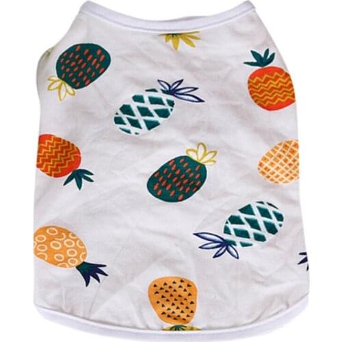 Hokerbat Pet Pet Vest Summer Dog Clothes for Small Dogs Shirt Cute Cartoons Fruit Print Cat Clothing Pug Pet Costume