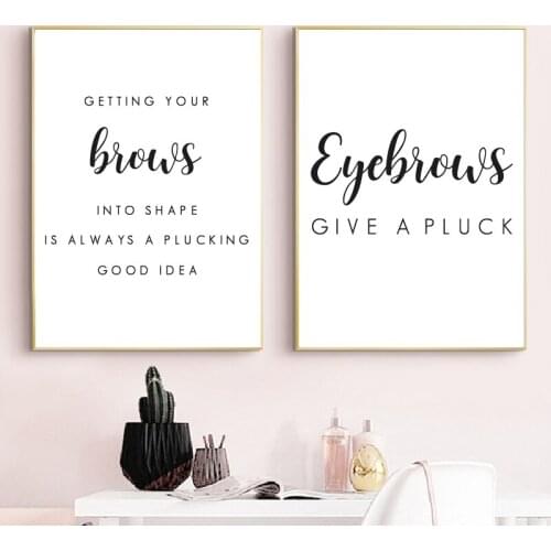 Makeup Art Prints Brow Quote Make up Artist Gift Girls Room Wall Decor Fashion Wall Art Eyebrow Canvas Poster Painting Picture