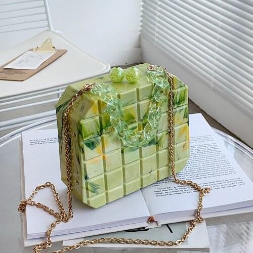 Quality Party Designer Acrylic Box Evening Bag Women 2021 Summer Luxury Top Handle Dinner Clutch Purses Ladies Handbag And Purse