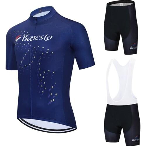 2020 BanestoTeam Cycling Jersey 9D Bib Set Bicycle Clothing MTB Uniform Quick Dry Bike Clothing Mens Short Maillot Culotte Sui