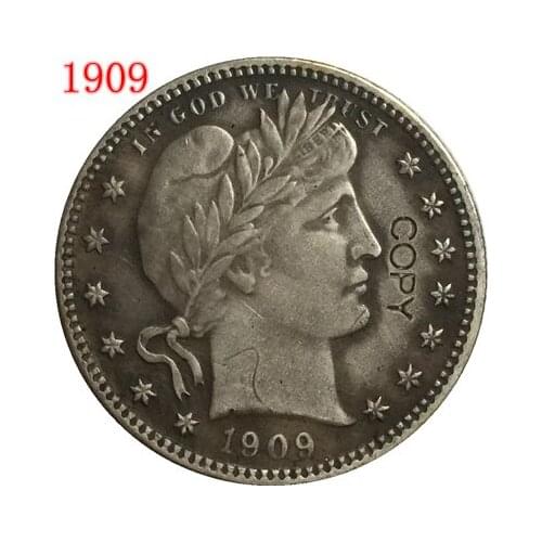 USA 1909 P,D,O,S BARBER OR LIBERTY HEAD QUARTER DOLLARS COPY COINS
