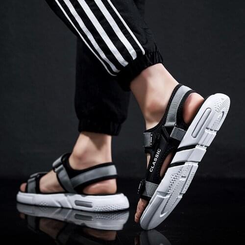Masculina sandalias flat sandalia samool geta sandal homens thick big on hollow playa shoe walking mens sandles beach casual 39