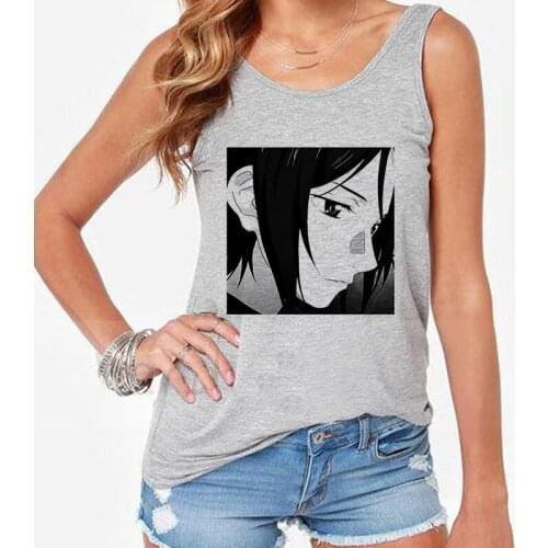 Women Tank Tops Japanese Anime Printed O-Neck Vest 2021 Summer Harajuku Sleeveless Female Casual Tank Fashion Ladies Tee Clothes