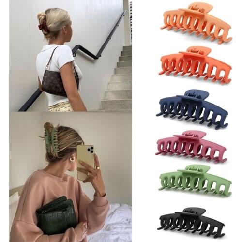 MueRaa Women Girls Fashion Korean Style Big Size Hair Claws Matte Hair Clips Hair Accessories Woman Elegant Headwear Ornament