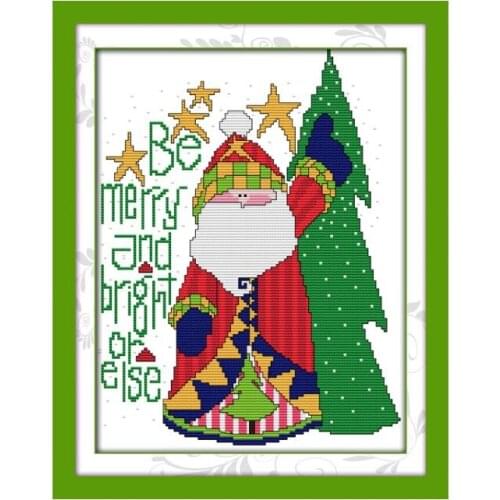 Santa Claus 11CT 14CT Count Cross Stitch Kit Christmas Happy Western Festival Beautiful Wishes Manual Sewing Embroidery Painting