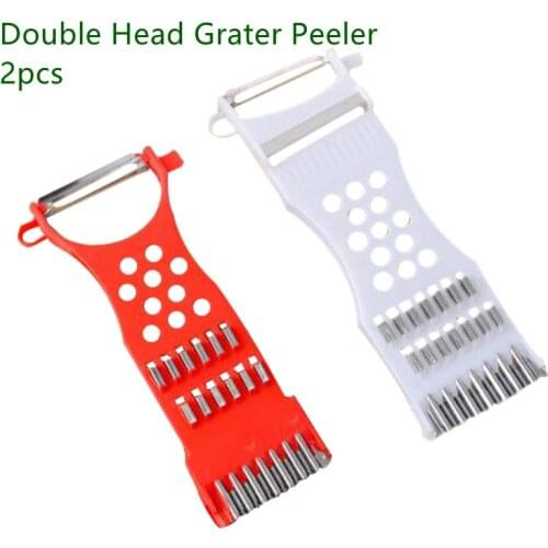 New 2/1pcs Double Head Grater Peeler Kitchen Multi-function Fruit Vegetable Carrot Gadgets Fruit Paring Knife Home Accessories