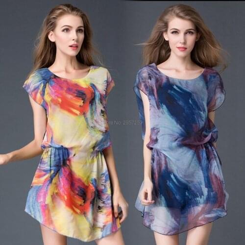 2017 New Summer Chiffon Dress For Youg Women Girls Cute Beautify Dress Ultrathin Light Weight XXL XXXL 4XL 5XL Plus Size