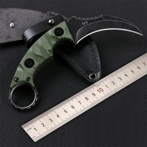 D2 Steel Knife the Sharpest Tactical Survival Knives Fixed Blade Knife Leather Sheaths Outdoors Camping EDC Rescue Tools