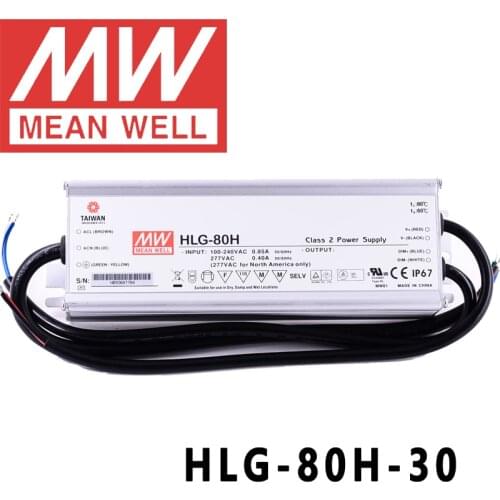 Original Mean Well HLG-80H-30 for Street/high-bay/greenhouse/parking meanwell 80W Constant Voltage Constant Current LED Driver