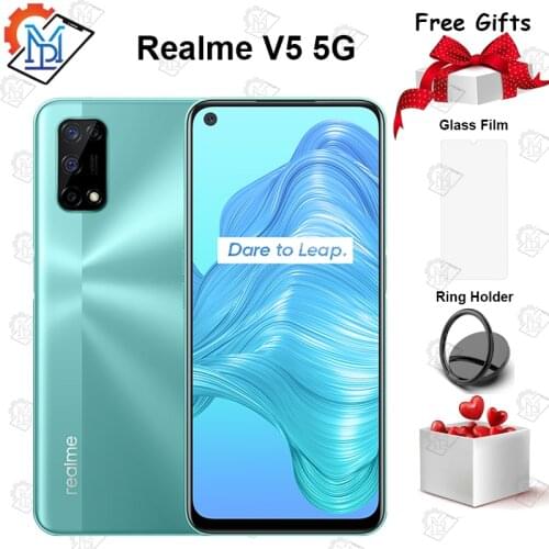Original Realme V5 5G Mobile Phone 6.5 inch 6GB 128GB Dimensity 720 Android 10 5000mAh Battery 48MP Quad Camera Smartpone