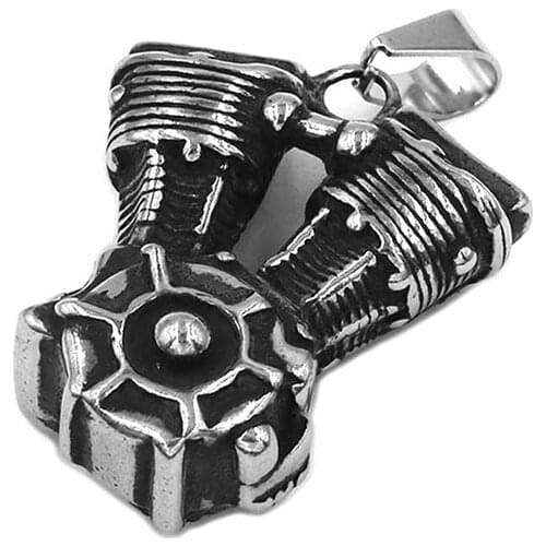 Motor Biker Engine Pendant Stainless Steel Pendant Necklace Cool Motorcycle Engine Biker Mens Boys Pendant SWP0518A