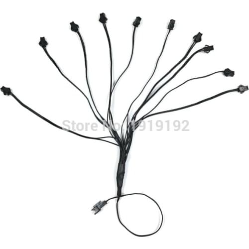 EL Wire Connectors (1 Male Connector with 2 to 10 Female Connectors) for one inverter connect several el wire Party Decoration