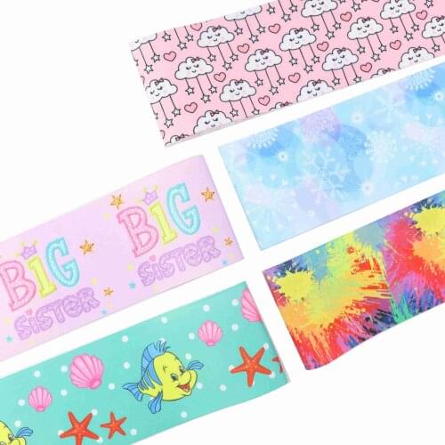 22MM 25MM 38MM 50MM 75mm Printed Pattern on Grosgrain Ribbon for diy ribbon