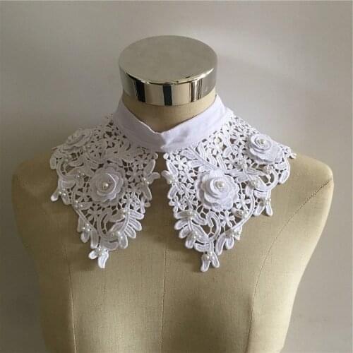 1pc Removable Blouse shirts Doll Collar fake collars apparel fabrics sewing accessories 3D supplies embroidered appliques pearls