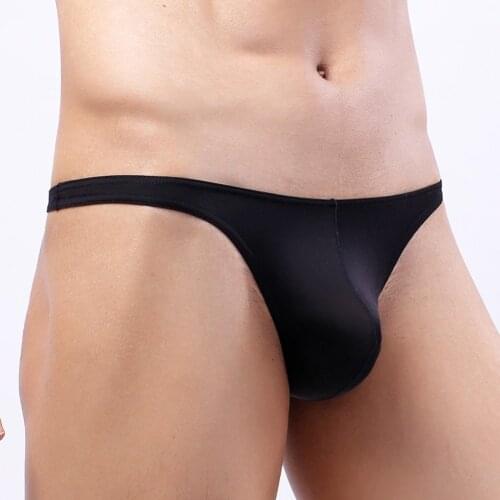 2021 Brand New Gay Men Underwear Ultra-thin Male Thong Sexy Transparent Low Waist Seamless Bikini Mens Solid G-strings T-back
