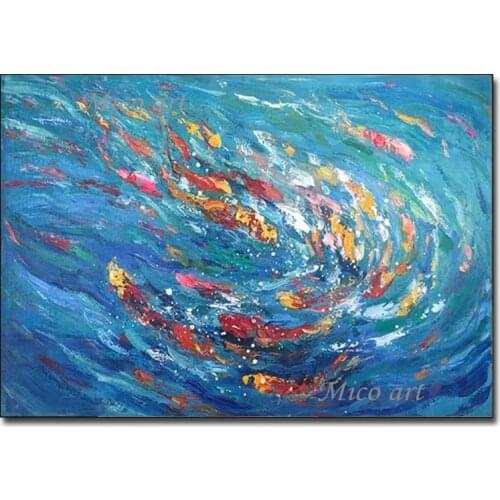 Textured Blue Abstract Oil Painting 100% Handmade Wall Canvas Picture Decoration Art Unframed Acrylic Wall Hangings Paintings