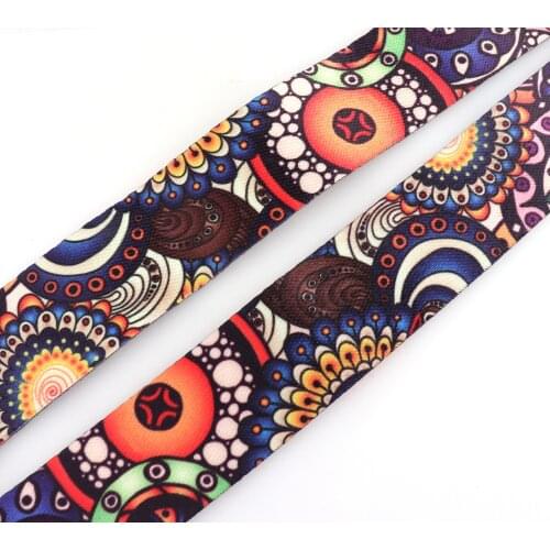Heavy weight cotton Ethnic pattern webbing soft Nylon 1.5"webbing handbag strap belt polyester key fob webbing fabric dog collar