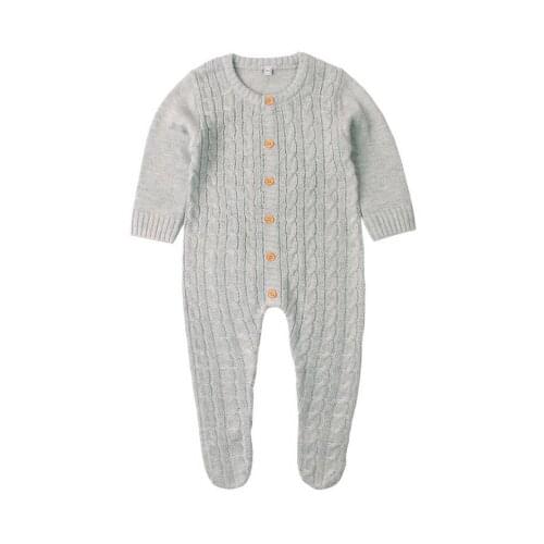 0-24M Spring Baby Boy Knitted Rompers Cotton Toddler Jumpsuit Girls Sweater Baby Clothes Infant Boys Overall Children Outfit