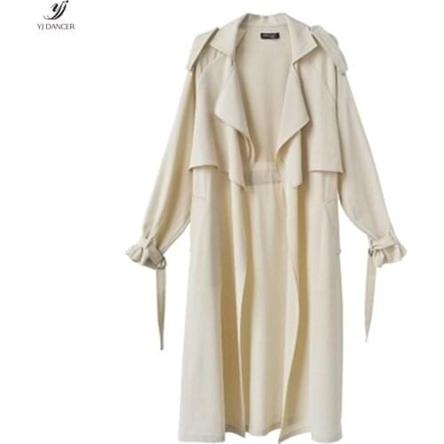 Windbreaker Female Long Section Spring And Autumn 2018 Fashion New Loose Thin Section Slim Slimming Belt Long Sleeve Coat H060