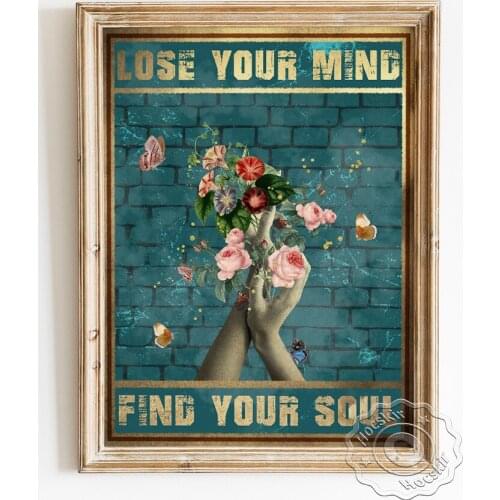 Vintage Flowers Art Prints Poster, Keep Heartsease Living Room Wall Picture Gift, Meditation Quotes Canvas Painting Home Decor
