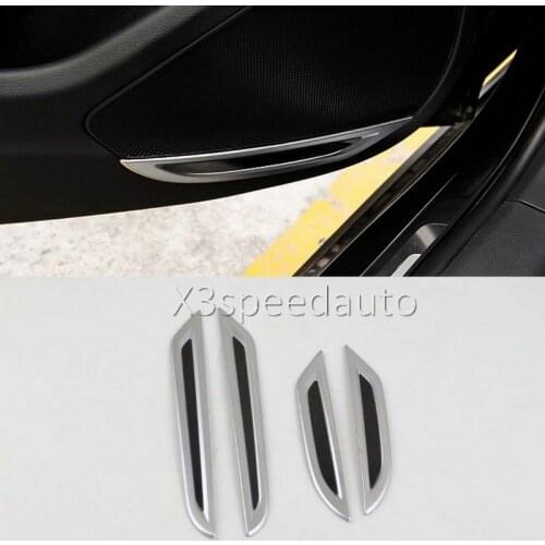 For Audi A4 B9 2016-17 Inner Door Speaker Frame Cover Trim 4pcs With LOGO Car-styling