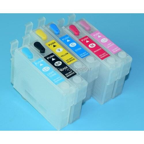 T0781-T0786 For Epson Stylus Photo R260 R380 R280 RX580 RX680 Artisan 50 Printer refillable ink cartridges 10Sets