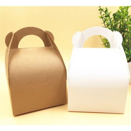 12Pcs Kraft Paper Mousse Box with Handle Halloween Party Mini Kids Gift Candy Buffet Favor Snack Box,Cartons,Containers