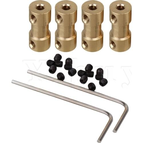 4 x Brass Motors Shaft Coupling Adapter Connector Accessories 3x4mm