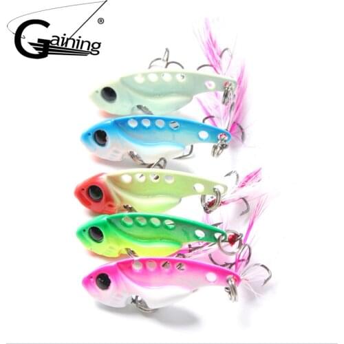 5pcs Hard Lure 8cm 7g Metal VIB Spinner Spoon Swimbait Vibrating Jigging Freshwater Saltwater Fishing Tackle Lures and Baits