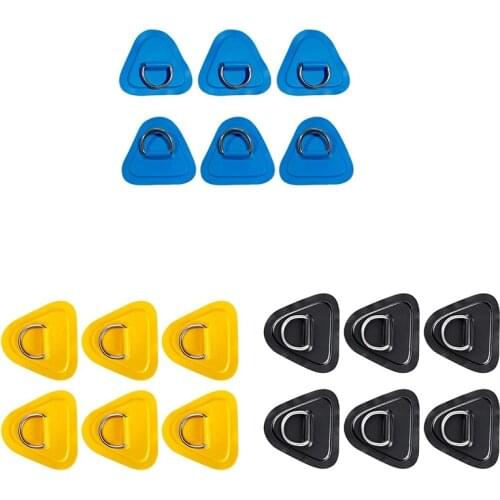 6Pack D-Ring Patch for Inflatable Boat Kayak Dinghy SUPs D-Ring PVC Patch Canoe Rafting Accessories
