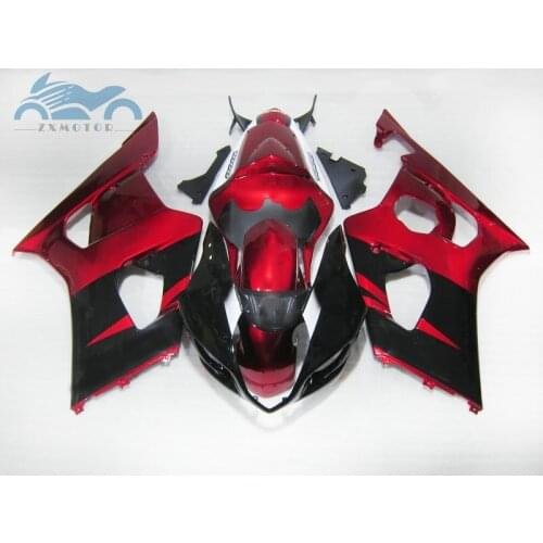 ABS plastic Fairing kits for Suzuki K3 K4 GSXR1000 03 04 sport road motorcycle fairings kit GSXR 1000 2003 2004 red black BD31