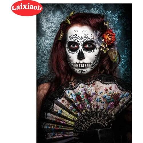 DIY Diamond Painting Halloween fan woman 5D Cross Stitch square Full Diamond Embroidery rhinestones Diamond Mosaic puzzle