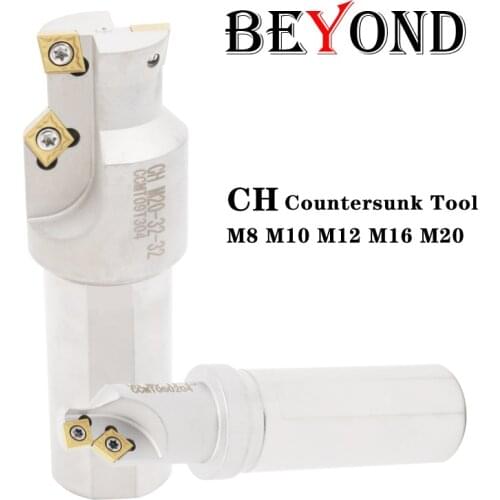 BEYOND CH M8 M10 M12 M16 M20 Countersunk Head Milling Tool Bar CNC Carbide Inserts CCMT06 CCMT09T Chamfer Cutter