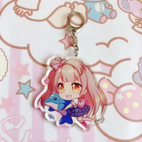 Anime LoveLive Keychain Love Live Kotori Minami Nico Sleepy GirlSupr Cute Animal Twoside Print Keyrings Portachiavi Keychain