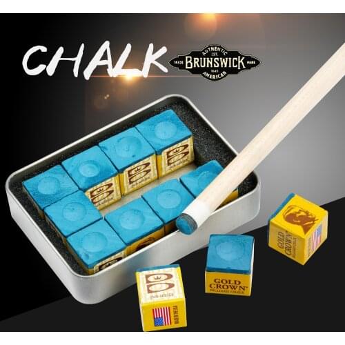 Brunswick Billiard Cue 12pcs Chalk Blue Oily For 9 Ball / Black 8 Professional Durable Chalk Snooker Billiar Accessories