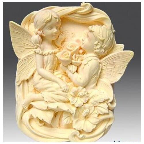 Ree shipping handmade soap silica gel mould candle soap mould silicone mold for DIY Courtship Angels