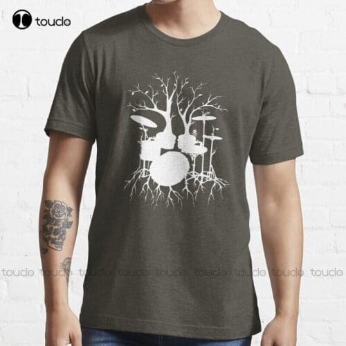 New "Live The Beat To The Tempo Of Creation" ~ Drum Tree Art Version1 T-Shirt Shirt Printing Cotton Tee Shirt S-5Xl Unisex