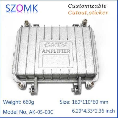 One piece Cast aluminum amplifier housing IP68 waterproof Sealed box housing for electronics SZOMK junction box for outdoor case