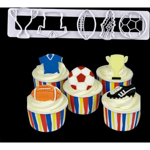 World Cup Theme Cake Cutter Mold Football Fondant Cake Cutter Sugarcraft Cookie Mold Plastic Fondant Cake Decorating Tools