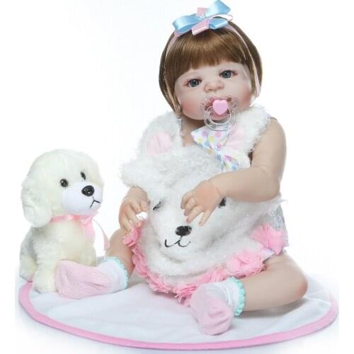 NPK 23inch boneca reborn baby doll full vinyl body doll drawing victoria so truly real collection brinquedo