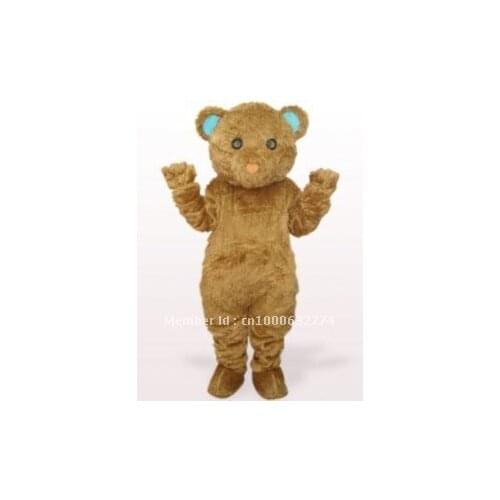 Lovely Brown Long Hair Bear Plush Adult Mascot Costume Adult Character Costume Cosplay mascot costume free shipping