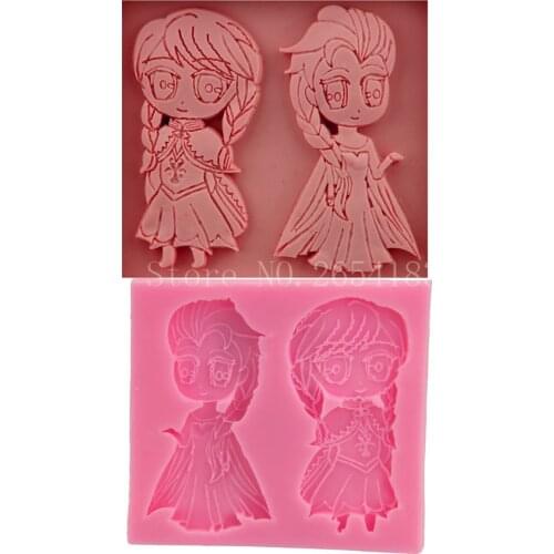 Cartoon Girl Princess & Queen Silicone Fondant Soap 3D Cake Mold Cupcake Jelly Candy Chocolate Decoration Baking Tool FQ1876
