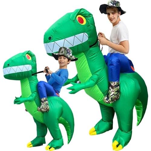 Adult Kids Dinosaur Inflatable Costumes Halloween Cosplay T-rex Costume Funny Party Role Play Disfraz Purim Suit