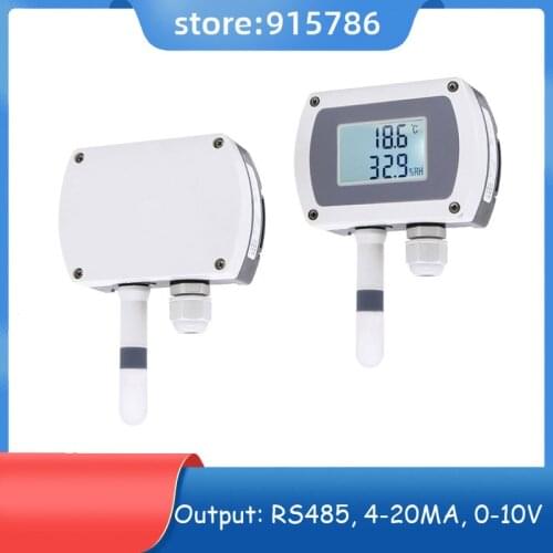 RS485 wall-mounted temperature and humidity transmitter 4-20mA temperature and humidity sensor with display track installation