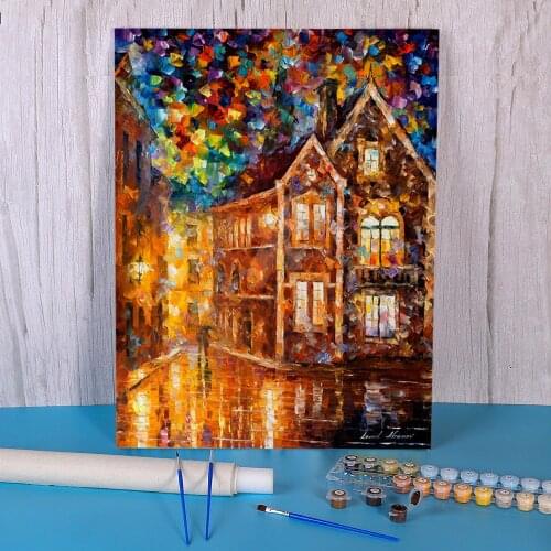 Back In Town Paint By Numbers Complete Kit Oil Paints 50*70 Canvas Painting Decorative Paintings For Adults Wall Art Wholesale