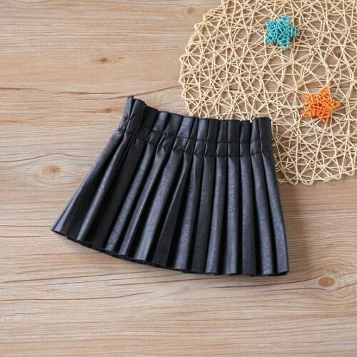 2020 Summer New Girl Skirt Childrens Clothing Kids Skirt Leather Baby Girl Black Skirts Clothing For Girls