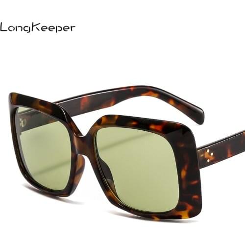 2020 Fashion Oversized Women Sunglasses Brand Designer Plastic Female Big Frame Gradient Sun Glasses Vintage Oculos de sol UV400