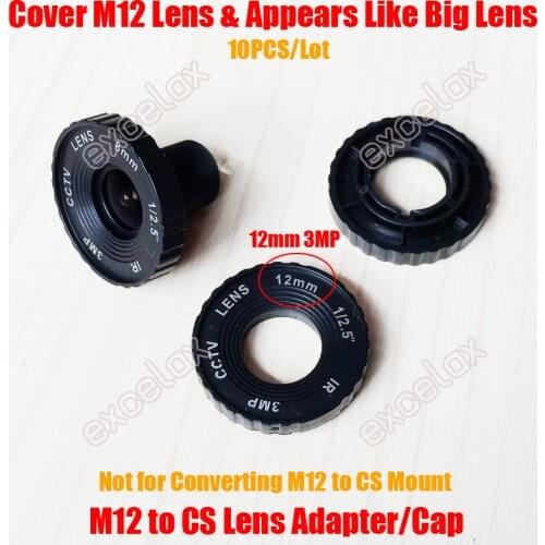 10PCS/Lot M12 to CS Lens Diameter 12mm Adaptor Cap Decoration Cover MTV/CS Mount Adapter Converter Ring for Security CCTV Camera
