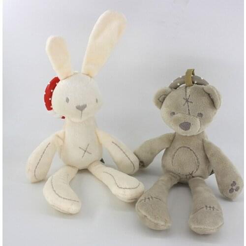 Baby Infant Rattles Plush Soft Rabbit bear Doll kids Ring Hanging Bell Crib Stroller Bed Appease Toy