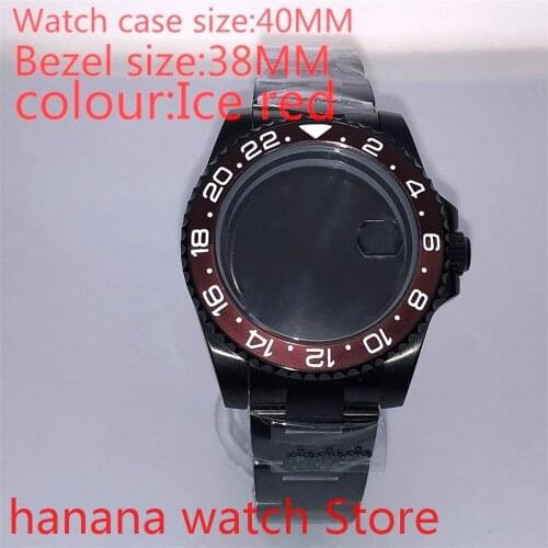 Suitable for NH35 36 Mingzhu2813 Miyata self-winding 40mm sealed back black box series, with rotating ice red bezel